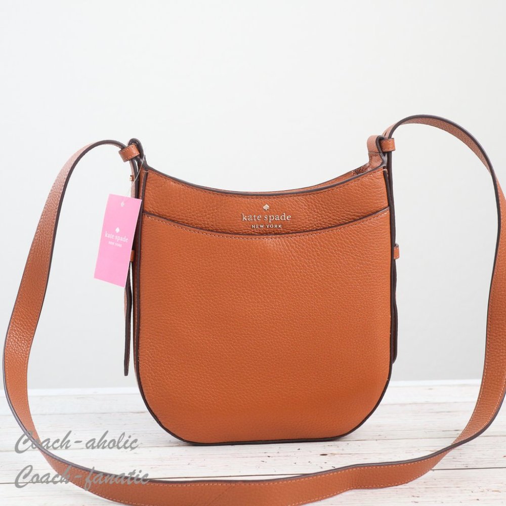 NWT Kate Spade New York Leila North South Leather Crossbody in Warm Gingerbread - Picture 3 of 10